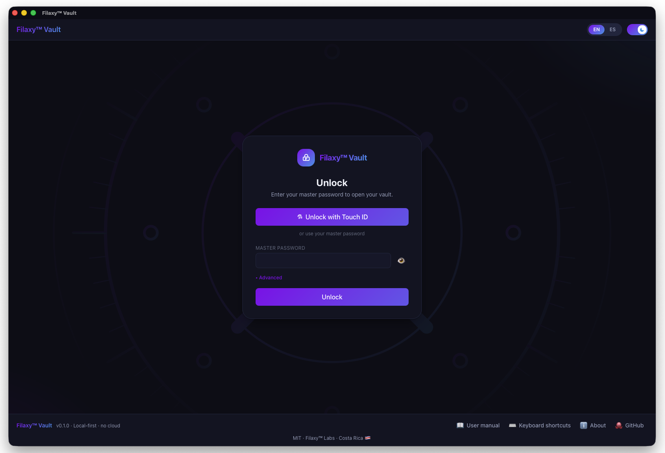 Filaxy Vault screenshot