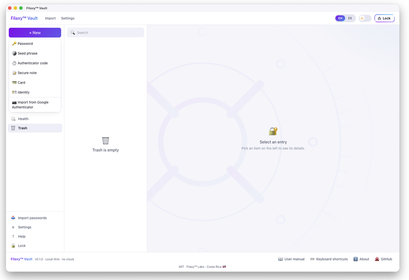 Filaxy Vault screenshot
