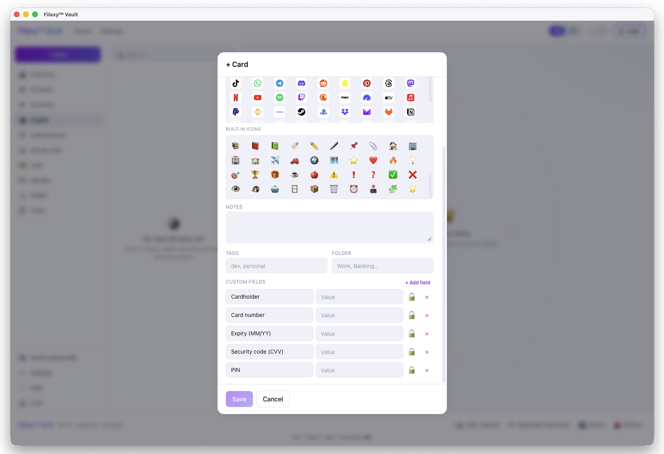 Filaxy Vault screenshot