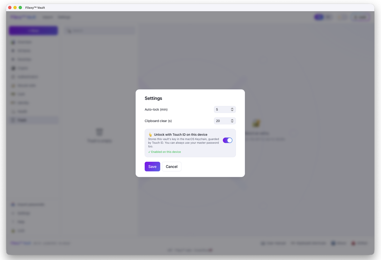 Filaxy Vault screenshot